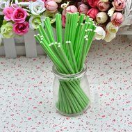 Dealglad 100pcs Paper Lollipop Sucker Sticks for Cake Pops Candy, 6-inch By 5/32-inch (Purple) N26