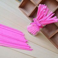 Dealglad 100pcs Paper Lollipop Sucker Sticks for Cake Pops Candy, 6-inch By 5/32-inch (Purple) N28