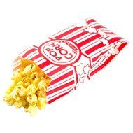Carnival King Paper Popcorn Bags, 1 oz, Red &amp; White, 100 Piece N4