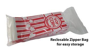 Carnival King Paper Popcorn Bags, 1 oz, Red &amp; White, 100 Piece N6