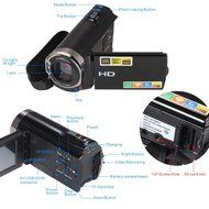 Andoer&reg; 3.0" Digital Video Camera TFT LCD Touching Screen 1080P Full HD 20MP 16X Zoom Camcorder Recorder DVR Support... N4
