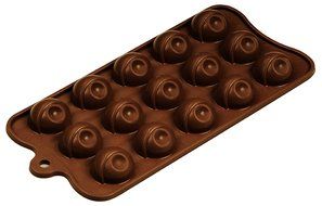 Fat Daddio&#039;s Robed Mound with Dimple Silicone Chocolate Mold, 15-Piece Per Mold