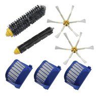 SHP-ZONE Aero Vac Filter &amp; Bristle Brush &amp; Flexible Beater Brush &amp; 6-Armed Side Brush Pack Kit for iRobot Roomba...