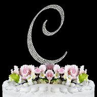 Rhinestone Cake Topper Letter C