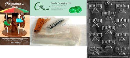 Cybrtrayd R032 Bite Size Menorahs Chocolate Candy Mold with Exclusive Cybrtrayd Copyrighted Chocolate Molding... N5