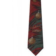 Gospitality Men&#039;s Celebrate Jesus Christmas Neck Tie Red
