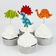 Winrase&reg; Pack of 24 Cute Dinosaur Kids Party Decoration Paper Cupcake Toppers (Dinosaur) N5