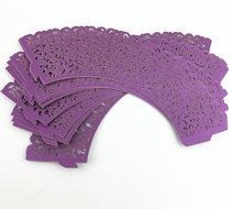Yansanido 12 set pink Filigree Artistic Bake Little Vine Lace Laser Cut Cupcake Wrapper Cup Muffin Case Trays... N65