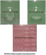 Large 3-D Skull Chocolate candy mold and Bats and witches chocolate candy mold with molding Instructions