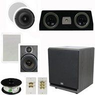 Theater Solutions 5.1 Home Theater 6.5" Speaker Set with Center, 12" Powered Sub and More TS65CWC51SET7