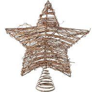 Factory Direct Craft Sparkling Natural Grapevine Star Tree Topper for Holiday Decor