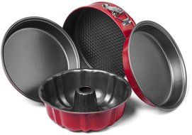 Elite Kitchenware 4 Piece Nonstick Cake Pans Set with 9 Inch Round Cake Pans, 9 Inch Spring form Cake Pan and... N5