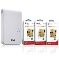 [SET] New LG Pocket Photo PD241T Printer [White] (Follow-up model of PD239) + LG Zink Photo Paper [90 Sheets]