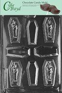Cybrtrayd H038 Casket with Mummy Chocolate Candy Mold with Exclusive Cybrtrayd Copyrighted Chocolate Molding Instructions