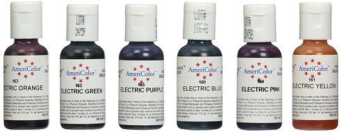 6 - .75oz Soft Gel Paste Electric Colors Cake Decorating Food Color N2