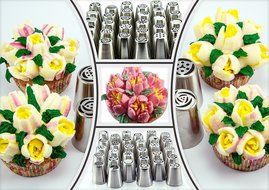 Bentrist Russian Piping Tips Set 112 pc - 60 Cake Icing Nozzles (The Most Complete Set on Amazon) + 50 Piping... N3