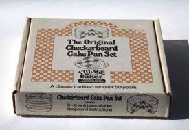 Vintage 1960&#039;s Village Baker The Original Checkerboard Cake Pan Set