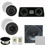 Theater Solutions 5.1 Home Theater 4 Speaker Set with Center, 10" Passive Sub More TS5C6CC51SET10