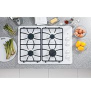 GE JGP333DETWW 30" White Gas Sealed Burner Cooktop N3
