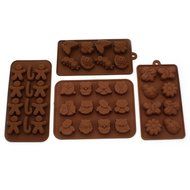 Zicome Set of 4 Non-stick Silicone Chocolate Candy Making Mold Ice Cube Tray Set