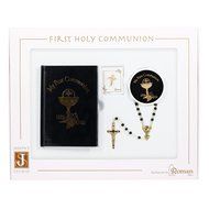 First Holy Communion Boy Missal, Rosary, Box and Lapel Pin 4 Piece Boxed Gift Set N4