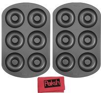 Baking Bundle - Non Stick Donut Pan - 6 Cavity Donut Maker for Healthy Homemade Baked Donuts and Bagels - [2 Pack... N5
