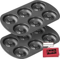 Baking Bundle - Non Stick Donut Pan - 6 Cavity Donut Maker for Healthy Homemade Baked Donuts and Bagels - [2 Pack... N6
