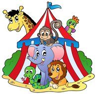Circus Animals Birthday Edible Cake Image Topper 8 Inch Round