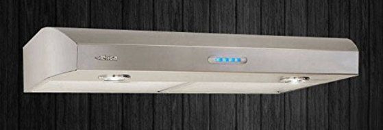 Elica Comfort Allasio Series EAL330SS 30" Under Cabinet Mount Hood with 300 CFM, 3 Blower Speeds, Halogen Lighting...