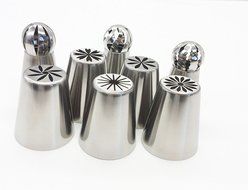 KOOTIPS 8pcs/ set Sphere Ball Tips Make Flowers Russian Icing Piping Nozzles Tips Pastry Cake Fondant Cupcake... N6