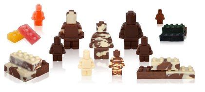 KibbiX Candy Molds &amp; Silicone Ice Cube Tray - Lego Building Blocks, Jello and Toy Figures - Chocolate &amp; Strawberry... N2