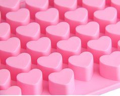 Spove Silicone Mini Heart Shape Ice Cube Candy Ice Cube / Chocolate Mold Pink Pack of 2 N3