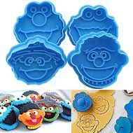 Lovely Mold :4x Elmo Fondant Cake Cupcake Decorating Cookie Biscuit Plunger Cutter Mold Tools N2