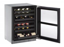 U-Line U3024ZWCINT00A Built-in Wine Storage, 24", Stainless Steel N2