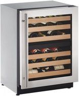 U-Line U2224ZWCS00B 23.625" Built-In Wine Cooler with 43 Bottles Bottle Capacity, in Stainless Steel
