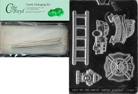 Cybrtrayd J083 Firefighter Kit Chocolate Candy Mold with Exclusive Cybrtrayd Copyrighted Chocolate Molding Instructions N2