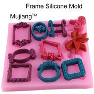 Mujiang Sugarcraft Mirror Frame Chocolate Candy Fondant Vintage Silicone Molds For Cake Decorating N16