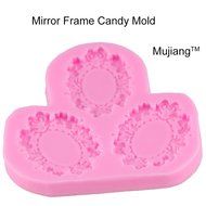 Mujiang Sugarcraft Mirror Frame Chocolate Candy Fondant Vintage Silicone Molds For Cake Decorating N17