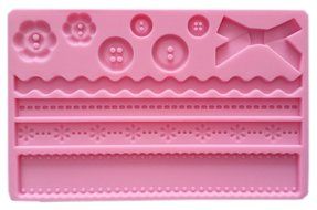 Lesirit Silicone Printing Cake Decorating Mold, 7.48&quot; by 4.84&quot; (Red) N7