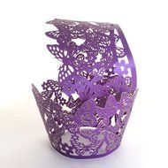 HUAL Cupcake Wrappers 50 Filigree Artistic Bake Cake Paper Cups Butterfly Lace Laser Cut Liner Baking Cup Muffin... N7