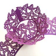 HUAL Cupcake Wrappers 50 Filigree Artistic Bake Cake Paper Cups Butterfly Lace Laser Cut Liner Baking Cup Muffin... N8