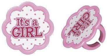 It&#039;s a Girl Pink Baby Shower Cupcake Rings - (24-Pack) N2