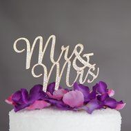 Mr and Mrs Wedding Cake Topper Gold Rhinestone Monogram Decoration (gold) N8