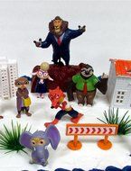 ZOOTOPIA 19 Piece Birthday Cake Topper Set Featuring Judy Hopps, Nick Wilde, Major Lionhart and Themed Decorative... N5