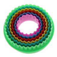 Set of 5 or 6Pcs Colorful Cookies Fondant Cake Decorating Sugarcraft Pastry Plunger Cutter Mold Tools - Circle N2