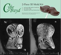 Cybrtrayd A070AB 3D Owl Chocolate Candy Mold Bundle with 2 Molds and Exclusive Cybrtrayd Copyrighted 3D Chocolate...