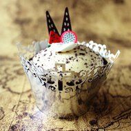 50 Cupcake Paper Cups Lace Muffin Cake Wrapper Cross Wedding Multi-color - Sky Blue, 5 cm 8 cm N5
