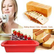 Silicone Cake Pan, 8.5&quot; Silivo Square Cake Baking Mould, FDA-Approved Non-Stick Bakeware Decorating bread Pan,... N5