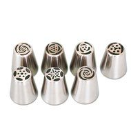 Misula 7pcs/lot Russian Tulip Stainless Steel Icing Piping Nozzles Pastry Decorating Tips Cake Cupcake Decorator