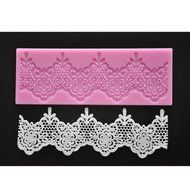 FOUR-C Silicone Lace Mat Decoration Pad Fondant Cake Mould Color Pink N3